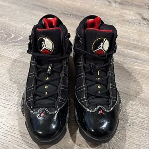 Jordan Black and Red Athletic Shoes